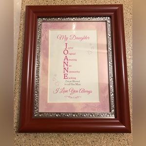 NIP, Bradford Exchange personalized name art in original 8” x 10” frame w/ COA.